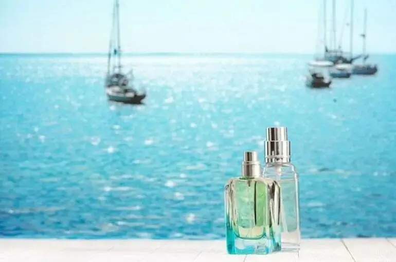 Ocean waves crashing against a shore, representing the Fresh fragrance family